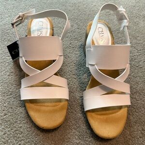 Chaps Women's White Strappy Sandals Size 9.5 NWT